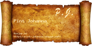 Pint Johanna névjegykártya